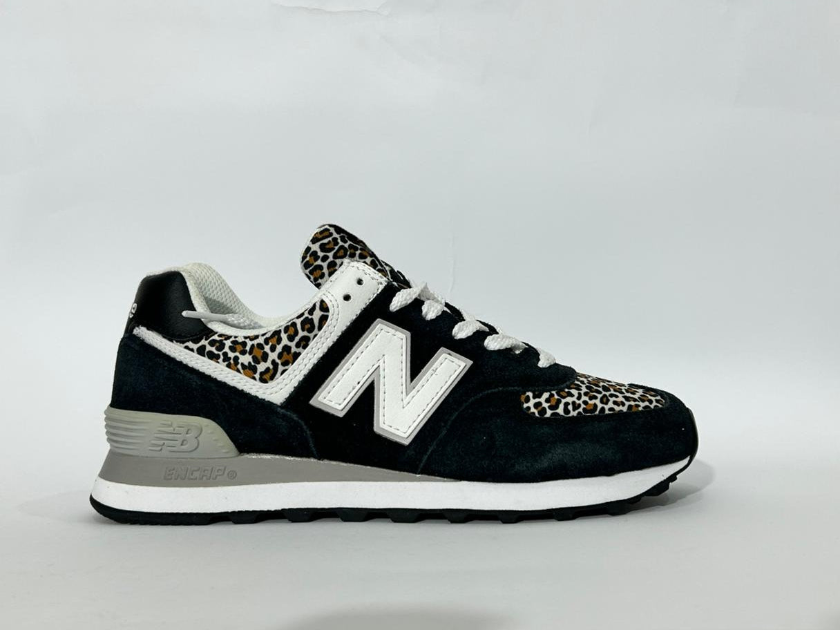 New Balance 574 Black Beige Leopard Print ( WL574BI2)