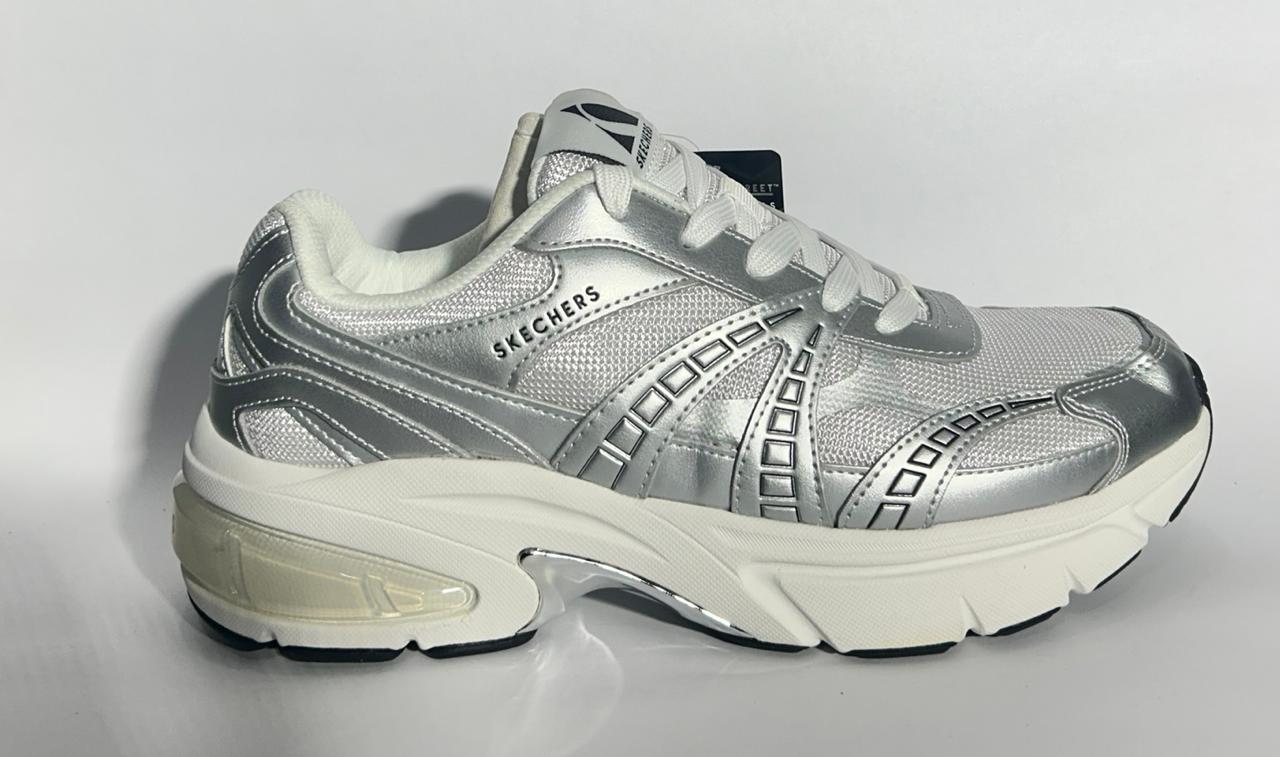 Skechers Men's Shadow Lace-Up Low Ankle Sneakers (183216 SIL)