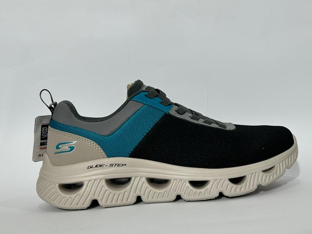 Skechers Men Color Block Sports Shoes with Lace-Up Closure - ARC WAVES (118185 BKMT)